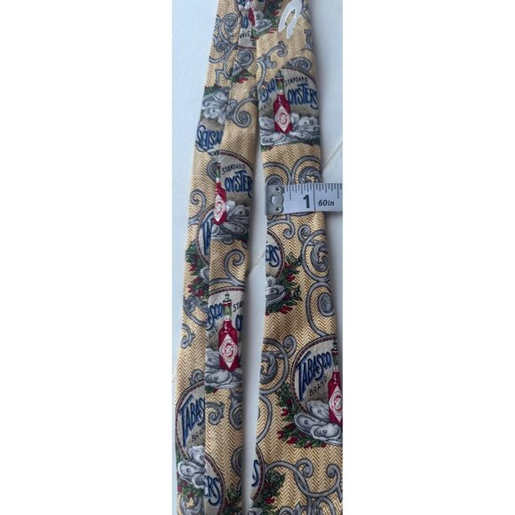 Tabasco Men's Dress Shirt Tie Tabasco Bottles 100% Silk (Made in USA) - Picture 10 of 10